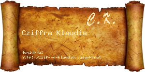 Cziffra Klaudia névjegykártya